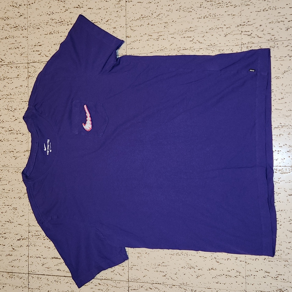 Nike SB Deep Purple Embroidered Distorted Swoosh Crewneck T-Shirt